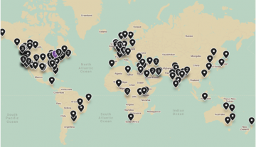 Global Participant Map for WEST 2023